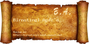 Birnstingl Agád névjegykártya